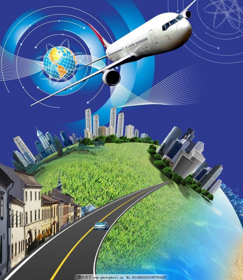 科技綠色地球圖片