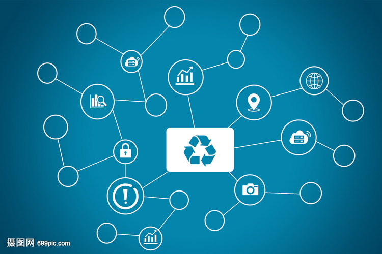 藍色環(huán)保科技連線圖圖